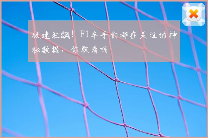 极速狂飙！F1车手们都在关注的神秘数据，你敢看吗